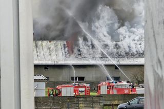 Pożar hali w Sadowie