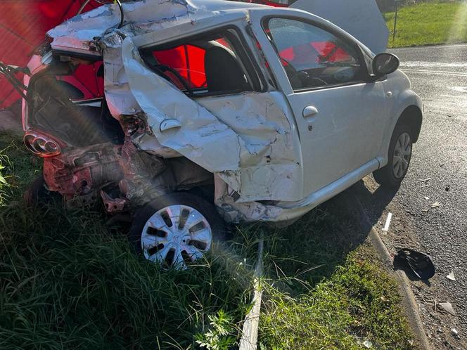 Śmiertelny wypadek pod Wieluniem! 62-latek ofiarą zderzenia trzech pojazdów [ZDJĘCIA].