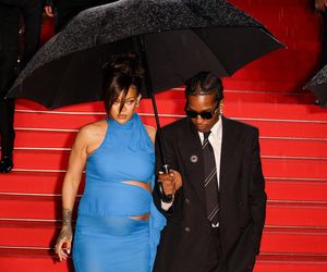 Rihanna z ukochanym pokazała się w Cannes. Niebieską kreacją podkreśliła ciążę