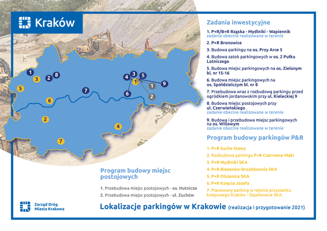 Rozbudowa parkingów i miejsc postojowych w Krakowie