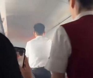 Pożar w samolocie pełnym ludzi! Płomienie buchały tuż nad głowami