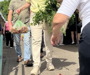 Europosłanka Wcisło buszuje na bazarku.