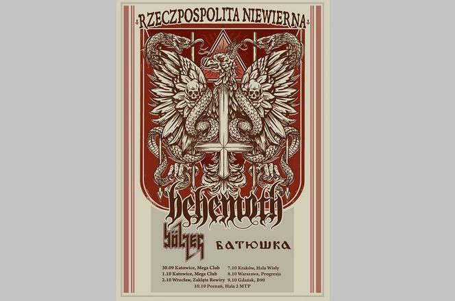 Tak wygląd plakat reklamujący trasę koncertową Behemotha.