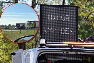 Dachowanie na S5 w Żninie! Samochód najechał na oponę zgubioną przez amerykańskich żołnierzy