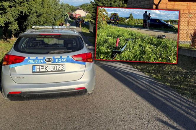 Grabownica Starzeńska wypadek 15 latki na hulajnodze