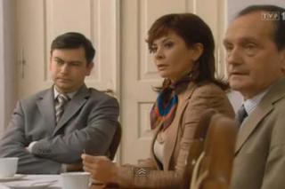 Ranczo 7 sezon odc. 90. Jędruś (Robert Majewski), Dorota Wezół (Beata Kowalska), Mieczysław Wezół (Wojciech Wysocki)