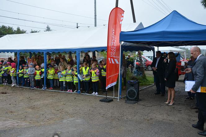 Akcja profilaktyczna "Bezpieczny przejazd" w Koszewnicy w gminie Kotuń w 2021 roku