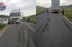Dolny  Śląsk: Samochód osobowy zderzył się czołowo z ciężarówką