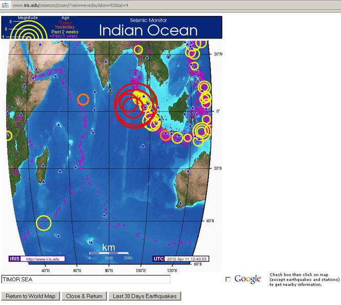 TRZĘSIENIE ZIEMI w INDONEZJI o sile 8,7 stopnia w skali Richtera. OSTRZEŻENIE przed TSUNAMI