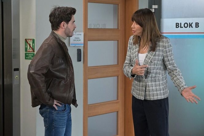 Pierwsza miłość odc. 4018. Kacper (Damian Kulec), Grażyna (Grażyna Wolszczak)