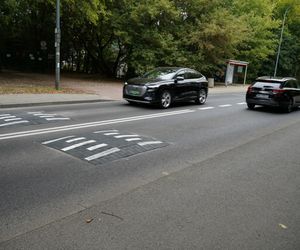 Drogowcy montują progi zwalniające na ul. Vogla. Rok temu rozpędzone BMW z trzema mężczyznami wbiło się tu w drzewo i spłonęło