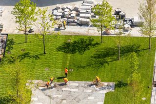 Plac Centralny w Warszawie pod koniec budowy