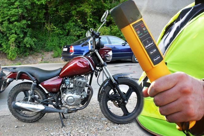 Nietrzeźwy motocyklista wpadł podczas kontroli. Twierdził, że to przez czekoladki