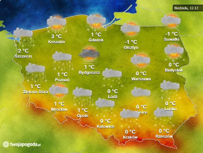 Pogoda niedziela 12.12