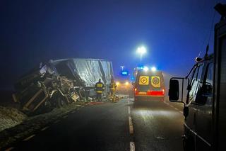 Wypadek dwóch ciężarówek koło Rzepina