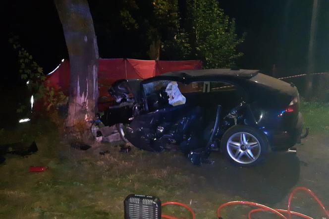 Śmiertelny wypadek w Warce. 49-letni kierowca uderzy w drzewo. Zmarł na miejscu 