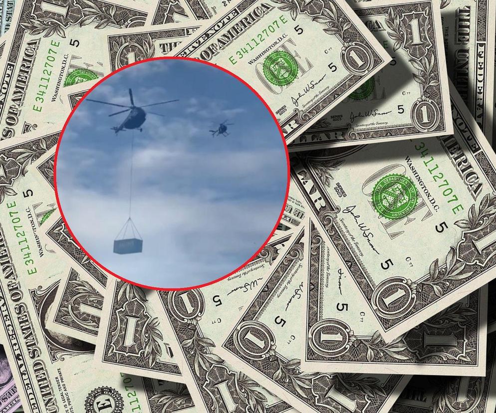 Czeski youtuber wyrzucił z helikoptera milion dolarów