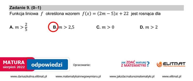 Matura 2022: matematyka, poprawka. Arkusz PDF	