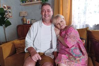 Barwy szczęścia po wakacjach. Basia (Sławomira Łozińska), Artur Chowański (Jacek Rozenek) na planie