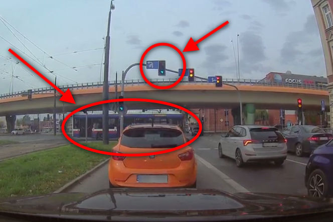 Niebezpieczna sytuacja na skrzyżowaniu w Bydgoszczy