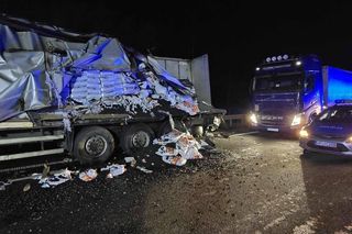 ​Dwa tiry zderzyły się na ekspresowej 5 niedaleko Rawicza