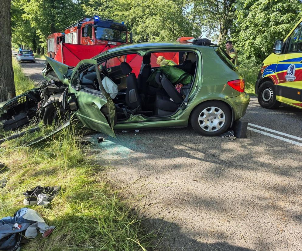 Jechali na obiad do rodziny. Rozbili się na drzewie. Dobrzy ludzie, zawsze pomocni