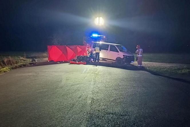 Śmiertelny wypadek na szosie Gniezno - Czerniejewo w Gębarzewie, skuter uderzył w busa