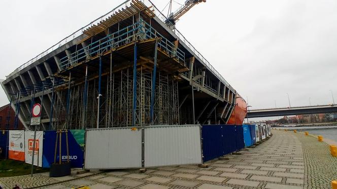 Budowa Morskiego Centrum Nauki w Szczecinie - styczeń 2021