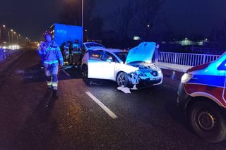 Karambol na ulicy Krakowskiej w Kielcach (13 listopada 2024)