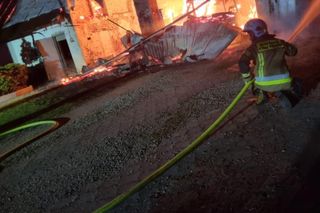 Pożar budynków w Kuźnicy Starej