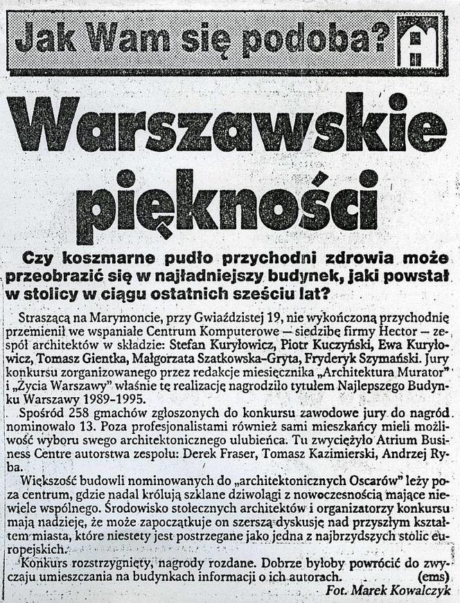 Warszawskie piękności, „Express Wieczorny”, nr. 17/1996, 20-21.01.1996