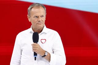 Donald Tusk na wiecu: Życzymy ministrowi Wawrzykowi powrotu do zdrowia