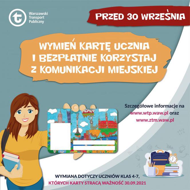 Karty Ucznia w Warszawie - plakat
