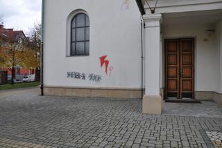 Wulgarne hasła i błyskawice na kościołach i zabytkowym pałacyku po protestach w Skawinie