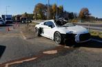 Audi R8 V10 rozbite na obwodnicy Tarnowa