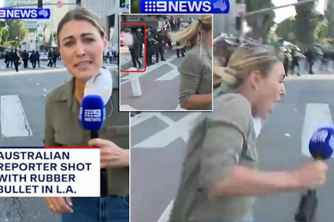 Dziennikarka postrzelona w czasie relacji na żywo! Tak Trump bawi się w wojnę w Los Angeles