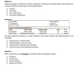 Egzamin zawodowy technik hotelarstwa - przykładowe zadania. Nazwa kwalifikacji: Obsługa gości w obiekcie świadczącym usługi hotelarskie