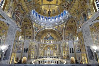 Mozaiki w cerkwi  Świętego Sawy w Belgradzie