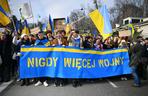 Warszawa solidarna z Ukrainą. Trwa manifestacja Nigdy więcej wojny