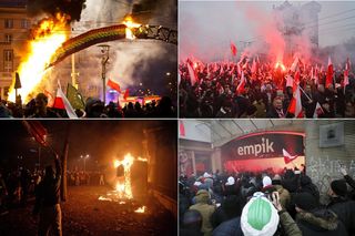 Największe zadymy na Marszu Niepodległości. Starcia pod rosyjską ambasadą, płonąca tęcza i bójki pod Empikiem