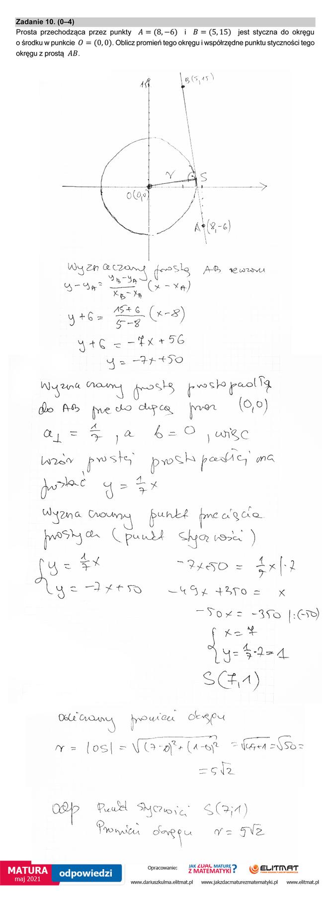 Matura 2021: Matematyka, poziom rozszerzony. Rozwiązania zadań i odpowiedzi od nauczyciela matematyki