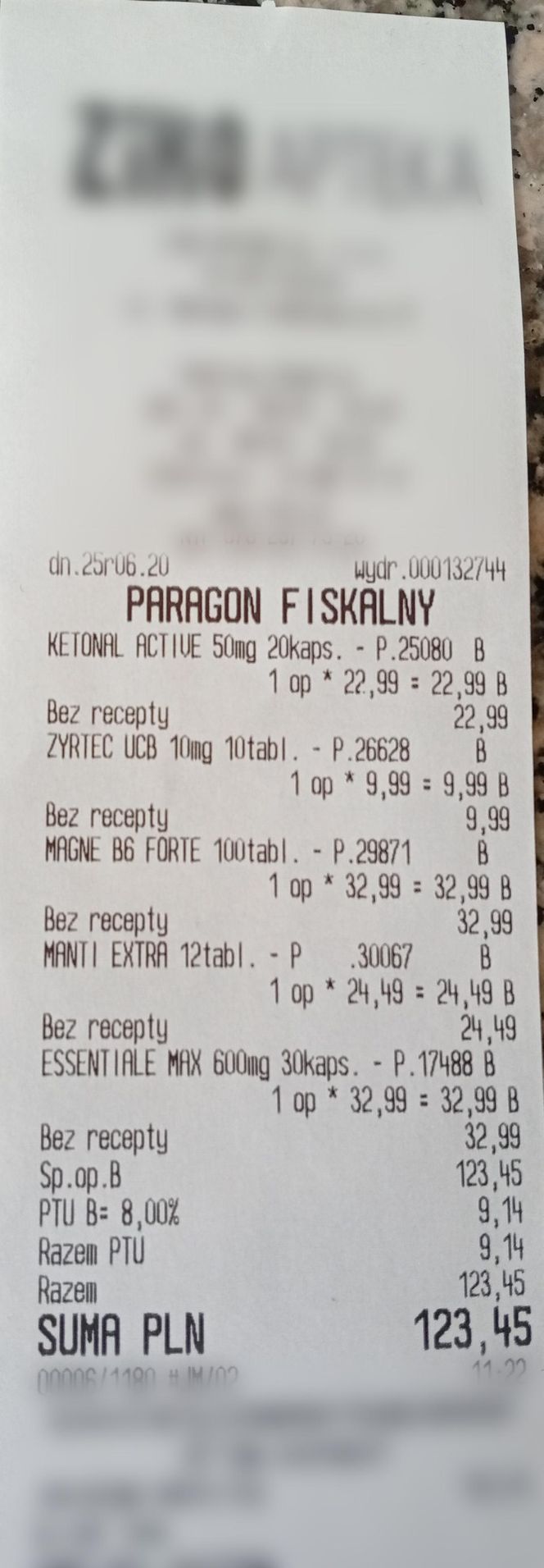 Paragony grozy z turystycznych aptek