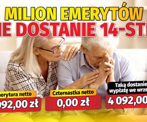 Milion emerytów nie dostanie 14-stki