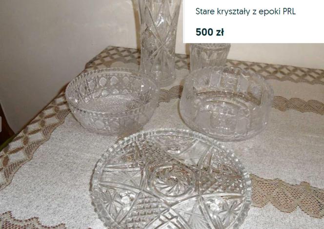 Ogłoszenie na OLX "Stare kryształy z epoki PRL" wystawione przez użytkownika Roman