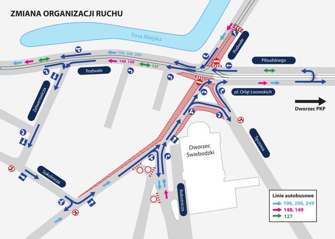 Przebudowa placu Orląt Lwowskich - zmiana organizacji ruchu