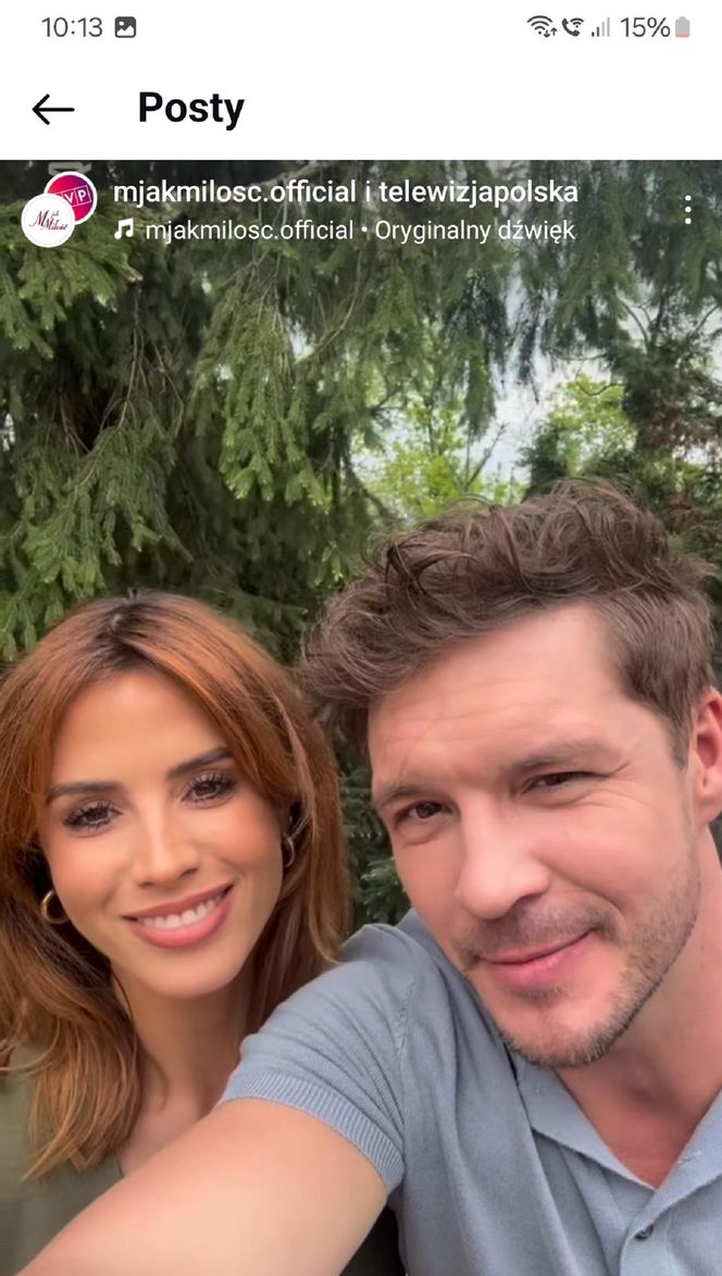 M jak miłość nowy sezon. Kama (Michalina Sosna), Marcin (Mikołaj Roznerski) na planie