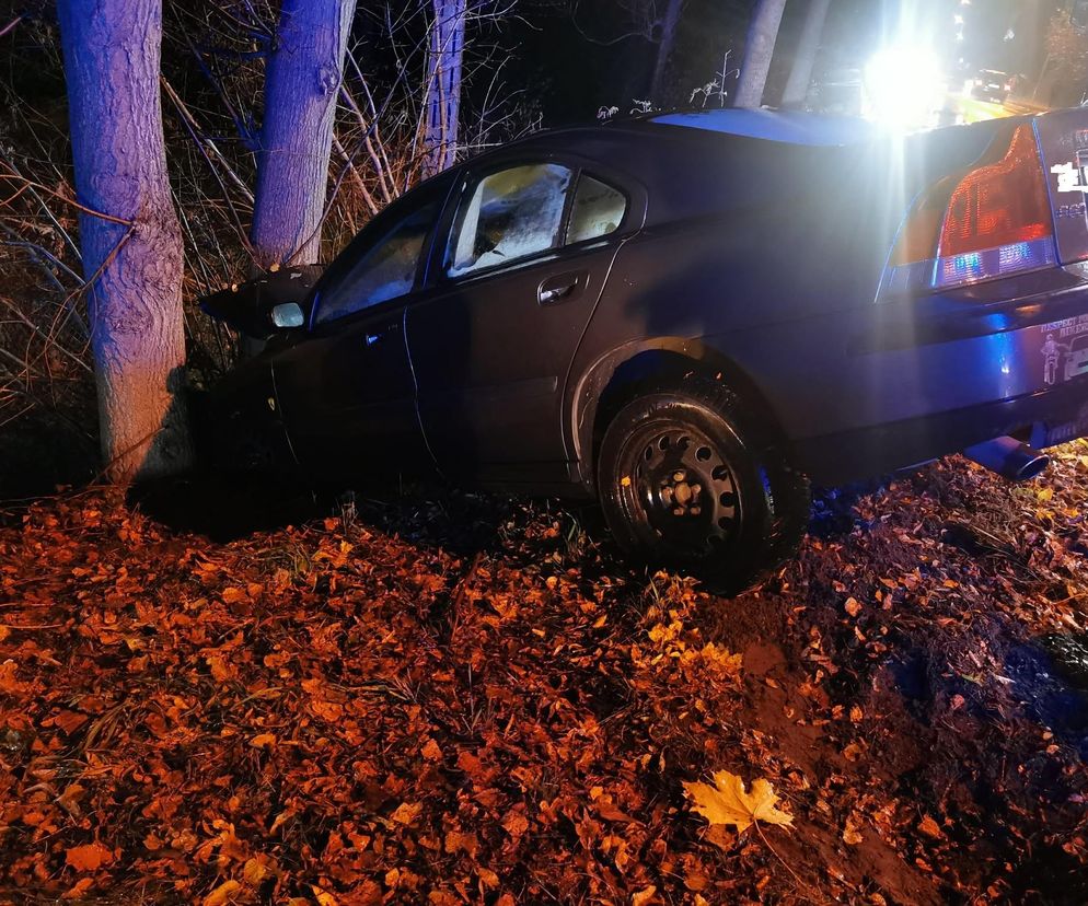 Poważny wypadek w Gminie Brody. Auto wypadło z drogi, kierowca w szpitalu