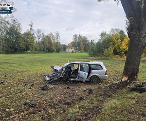 Pijany i z zakazem rozbi samochód na drzewie. Tragiczne wieści. Nie żyje 20-letnia pasażerka