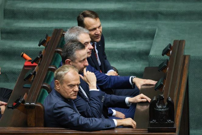  Donald Tusk, Władysław Kosiniak-Kamysz, Krzysztof Gawkowski, Radosław Sikorski w Sejmie