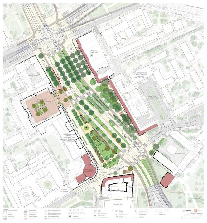 Plac Bankowy w zieleni – projekt przyszłej dużej przebudowy placu